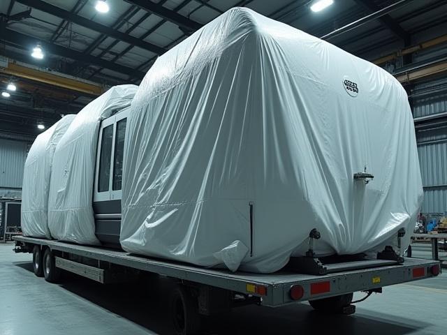 Industrial manufacturing press transport.